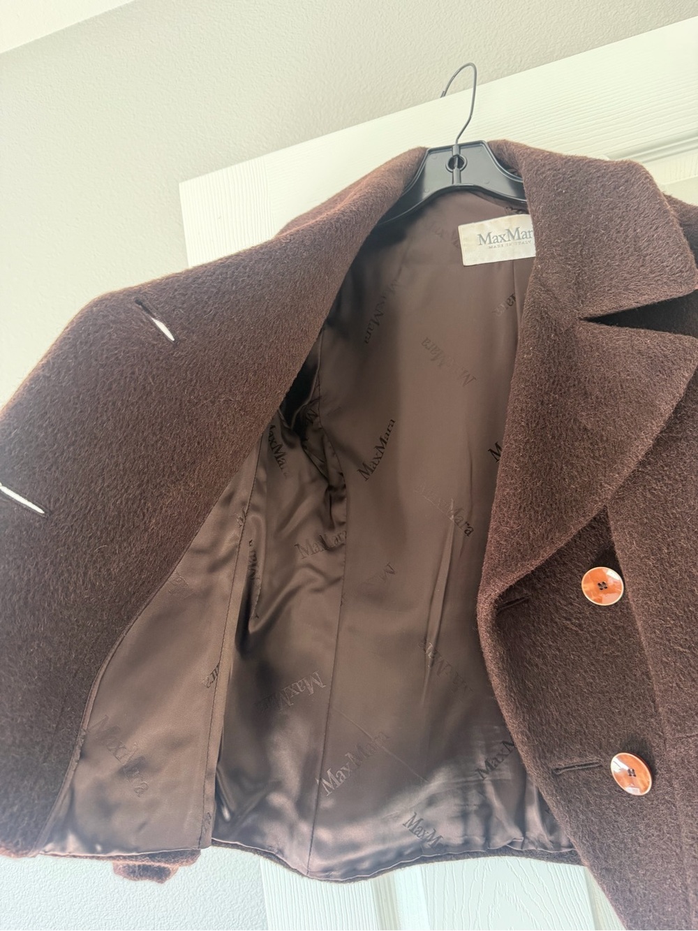 MaxMara Chocolate Brown Short Peacoat - Picture 2 of 8